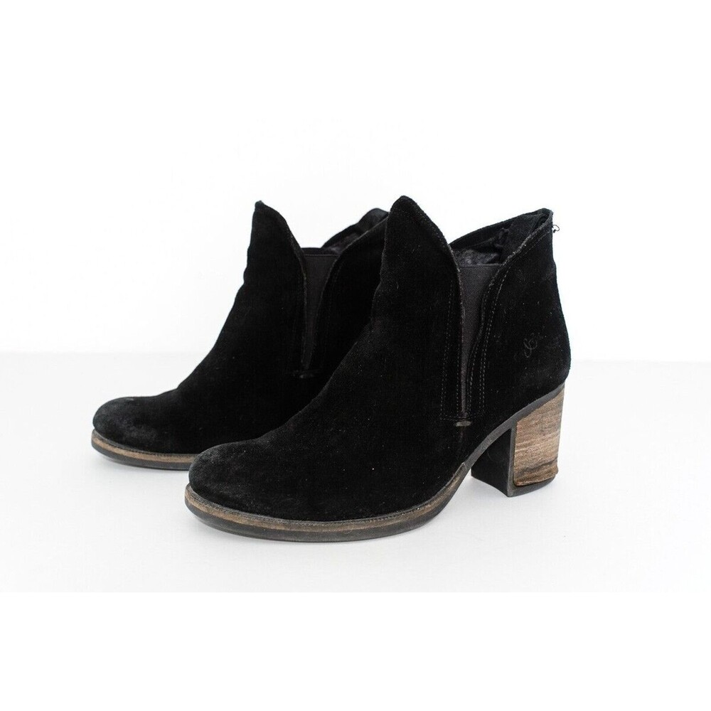 BOS & CO BELFIELD SUEDE WATERPROOF BLACK ANKLE BOOTS - Size 40